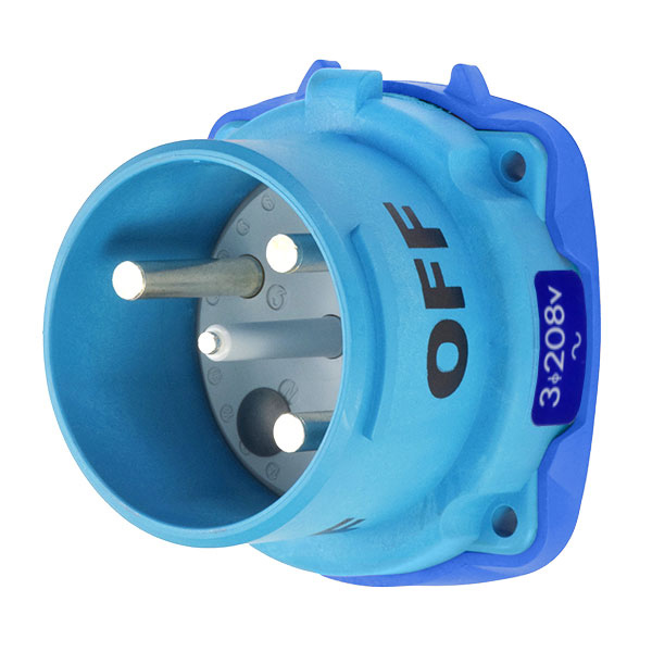 33-68233-C-K16-4X-A155 - DS100C INLET POLY BLUE SIZE 4 TYPE 4X 3P+G 100A 208 VAC 60 Hz NO AUX TYPE 4X WATERTIGHTNESS WITH NO LOCKOUT HOLE